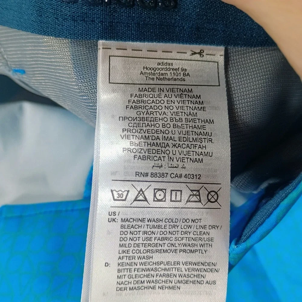 Adidas Mens Golf Shorts Blue 34 Geometric Pattern Performance Stretch